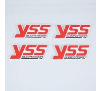 Autocollant Stickers YSS Suspension Rouge Blanc Noir Compatible avec Moto 50x115mm par 4