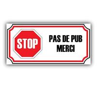 Autocollant | Stop à la Pub | Boîte aux lettres | Dimensions 80 mm x 40 mm | Protection Anti-UV (1)