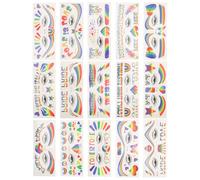 Autocollant Temporaire Visage Décoratif, 15 Feuilles Sticker | Water-resistant Wear, Suitable For All Skin Types, Parties et Costume Parties, Motif Vivid