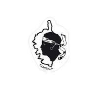 Autocollant tête carte Corse logo 27 sticker tête maure blason - Taille : 4 cm