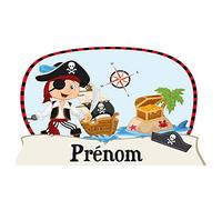 Autocollant Tête de Lit Pour Chambre Enfant Pirate - Personnalisable Avec Le Prénom De Votre Enfant - Dimensions 90 cm x 56 cm - Protection Anti-UV