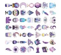 Autocollant Thème Sorcière 50 Pièces Résistant À L'eau PET Décoratif Pour Scrapbooking Carnet De Notes Journal Bouteille D'eau Ordinateur Portable Esthétique