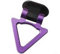 Autocollant triangulaire en ABS pour crochet de remorquage conçu pour la décoration extérieure du véhicule, style course, matériau plaqué chrome (violet)