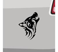 Autocollant tribal loup garou - Motif chien - En vinyle - 6 tailles et 21 couleurs