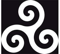 Autocollant triskèle Sticker triskell triskel Bretagne Breizh (Blanc, 8 cm)