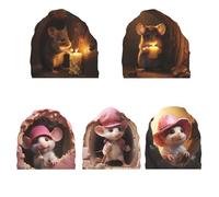 Autocollant Trou de Souris, PVC Décoration Murale Autocollants Animal Design Délicat pour Enfants Chambres Salon Chambre, Stickers Trou de Souris (Color : TYP-1)