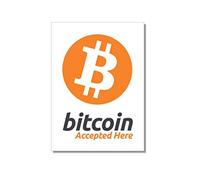 Autocollant universel Bitcoin Accepted here 74 x 105 mm
