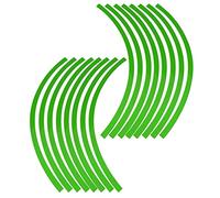 Autocollant Universel Réfléchissant à Fines Rayures pour Roues de Moto de Voiture, Bande Adhésive, Film de Décoration pour Jante (Vert Fluo)