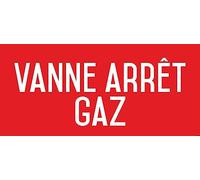 Autocollant Vanne Arrêt Gaz 200 x 100 mm - UTTSCHEID | Signalétique Gaz - Vinyle Adhésif - Identification de la Vanne d’Arrêt - Format 20 x 10 cm