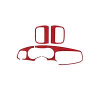 Autocollant Ventilation Pour Dodge Pour Charger 2015-2022 | Autocollant Panneau Ventilation Centrale Tableau Bord Console Centrale Fibre Carbone LHD(Carbon Fiber Red,1 jeu)