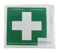 Autocollant Vert Croix Blanc Premier Secours 10x10cm Pièce 1
