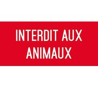 Autocollant vinyl - interdit aux animaux - L.200 x H.100 mm