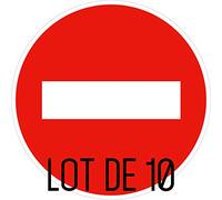 Autocollant vinyl - Panneau de sens interdit - Diamètre de 200 mm - 10