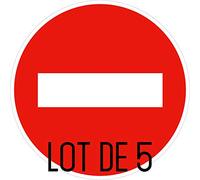 Autocollant vinyl - Panneau de sens interdit - Diamètre de 200 mm - 5