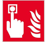 Autocollant vinyl - Point d'alarme incendie - L.150 x H.150 mm