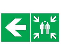 Autocollant vinyl - Point rassemblement évacuation gauche - L.200 x H.100 mm