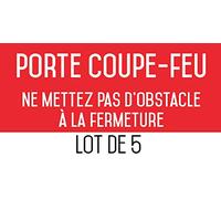 Autocollant vinyl - Porte coupe-feu ne mettez pas d'obstacle à la fermeture - L.200 x H.100 mm - 5