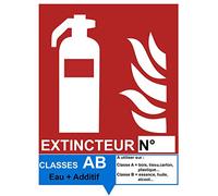 Autocollant vinyl - Signalétique extincteur AB Eau + Additif - L.150 x H.200 mm - 1