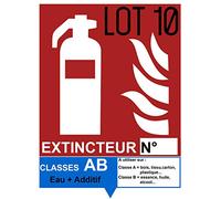 Autocollant vinyl - Signalétique extincteur AB Eau + Additif - L.150 x H.200 mm - 10