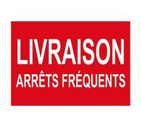 Autocollant Vinyl Waterproof Protection Anti-UV - Sticker Adhésif Signalétique Laminé Plastifié Résistant à l'eau et aux UV - Livraison Arrêts Fréquents - H21 x L29.7 cm