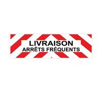 Autocollant Vinyl Waterproof Protection Anti-UV - Sticker Adhésif Signalétique Laminé Plastifié Résistant à l'eau et aux UV - Livraison Arrêts Fréquents - H7.5 x L25 cm