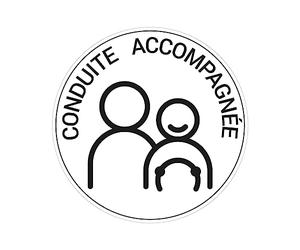 Autocollant Vinyl Waterproof Protection Anti-UV - Sticker Adhésif Signalétique Rond Laminé Plastifié Résistant à l'eau et aux UV - Disque Conduite Accompagnée Autocollant de Voiture - Diamètre 15 cm