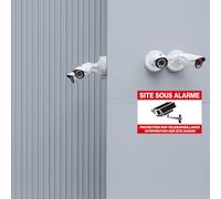 Autocollant Vinyl Waterproof Protection Anti-UV - Sticker Signalétique Laminé Plastifié Résistant à l'eau et aux UV - Protection par Télésurveillance - Intervention sur Site 24H/24H - H30 x L20 cm