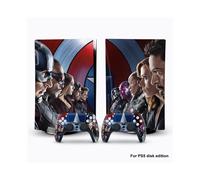 Autocollant vinyle Captain America Iron Man Venom PS5dg-0067 pour console PS5 Disk Edition et 2 manettes
