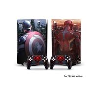 Autocollant vinyle Captain America Iron Man Venom PS5dg-0362 pour console PS5 Disk Edition et 2 manettes