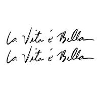 Autocollant vinyle La vita e Bella (bleu, M - 20 x 4 cm)