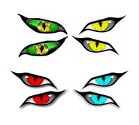 Autocollant Voiture, 4 Paires Autocollant réfléchissant 3D mauvais yeux,Mauvais œil Autocollant Voiture, Autocollant Monster, Intéressant Autocollant Moto, pour voiture moto casque rouge scooter