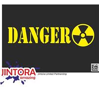Autocollant Voiture - Attention danger - avertissement - nucléaire - 210x55 mm - jaune - Sticker Pour Voiture Tuning - Résistant aux intempéries Vinyle durable Facile à coller Accessoire déco original