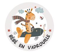 Autocollant Voiture Bébé en vadrouille (J0160). Autocollant pour Le véhicule, diamètre 13 cm