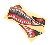 Autocollant Voiture en Pet Bouche de Requin 2 Pièces Rouge