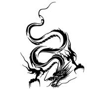 Autocollant Voiture En PVC Dragon Totem Capot Voiture Toit Décoration Lignes Intéressantes Avant Porte Latérale Vinyle Autocollant(Black,L 65X48CM)