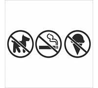 Autocollant Voiture - Fumer, nourriture, animaux interdits - 210x70 mm - noir - Sticker Pour Voiture Tuning - Résistant aux intempéries - Vinyle durable - Facile à coller - Accessoire déco original