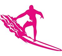 Autocollant Voiture - Homme Surfer - 118x87mm - Rose - Sticker pour Voiture Tuning - Résistant aux intempéries - Vinyle Durable - Facile à Coller - Accessoire déco Original