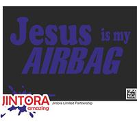 Autocollant Voiture - Jésus est Mon airbag - 207x99 mm - Bleu - Sticker pour Voiture Tuning - Résistant aux intempéries - Vinyle Durable - Facile à Coller - Accessoire déco Original