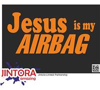 Autocollant Voiture - Jésus est Mon airbag - 207x99 mm - Jaune - Sticker pour Voiture Tuning - Résistant aux intempéries - Vinyle Durable - Facile à Coller - Accessoire déco Original