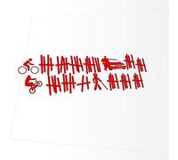 Autocollant Voiture - liste des Victimes - 190X60mm - Rouge - Sticker pour Voiture Tuning - Résistant aux intempéries - Vinyle Durable - Facile à Coller - Accessoire déco Original
