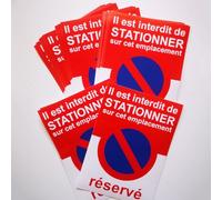Autocollant Voiture Mal Garée | Lot de 50 Stickers Stationnement Interdit | "Il est Interdit de Stationner sur Cet Emplacement Réservé" | Dissuasion Stationnement Abusif | Format A6 10,5 × 14,8 cm
