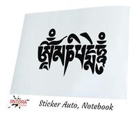 Autocollant Voiture - Om Mani Padme Hum - 162x99 mm - Noir - Sticker pour Voiture Tuning - Résistant aux intempéries - Vinyle Durable - Facile à Coller - Accessoire déco Original