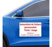 Autocollant Voiture Personnalisé avec Fond Uni - Sticker Vinyle sur Mesure avec Logo ou Texte - Étanche, Autocollant pour Voiture, Camionnette, Remorque, Vitre