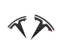 Autocollant Voiture pour Tesla Model 3, Autocollant Décoratif pour Voiture Emblème Adhésif Badge Adhésif,Carbon Fiber Look-Front+Rear