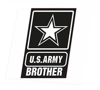 Autocollant Voiture - U.S. Army Brother Star Logo White Window Or - 200x96mm - Sticker Pour Voiture Tuning - Résistant aux intempéries - Vinyle durable - Facile à coller - Accessoire déco original