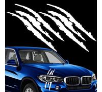 Autocollant Voiture,Voiture étanche Griffe Autocollant,Autocollant de Griffe de Voiture,2 Pièces Griffe de Monstre Sticker,Autocollants Etanches Pour Feux de Voiture Camions de Moto (Blanc)