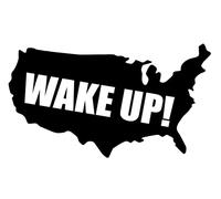 Autocollant « Wake up America » - 12,7 cm (noir) - FJB, Pro Trump, Let's go brandon, Donald Trump, républican, Patriot, Keep American Great, Trump for President Stick, Trump 2024 President Trump, SIX765B