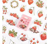 Autocollant Washi De La Série Fraises, Étiquette Scrapbook, Kawaii, Chocolat Fraise, Pour Album Journal Intime, Diy Bricolage, Cadeau Pour Enfants, 46 Pièces