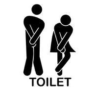 Autocollant WC - Amovible bricolage Décor - Wall Stickers Home Decor Living Room Feather Wall Sticker Amovible Mignon Homme Femme Salle D'Eau WC Toilettes Autocollant Famille Bricolage DéCor