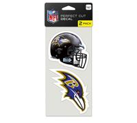 Autocollant Wincraft NFL Baltimore Ravens Perfect Cut (lot de 2) 4"""" x 4""""